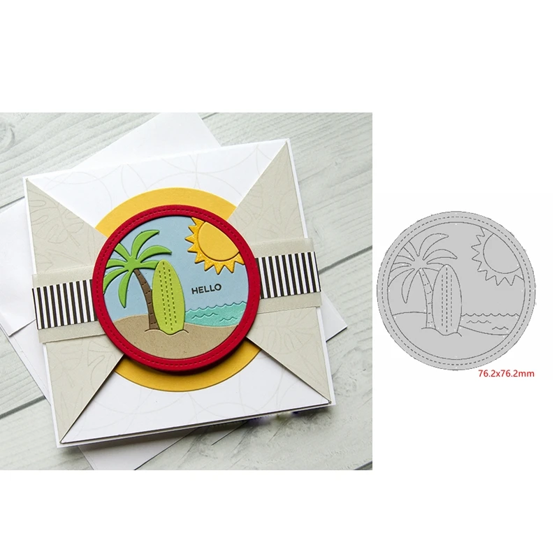 

Summer Beach Sunshine Shape Metal Cutting Dies Stencil Scrapbook Album Embossing For Gift Card Making Handcrafts Decor
