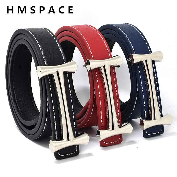 Brand designer letter H buckle kids belts children boys girls high