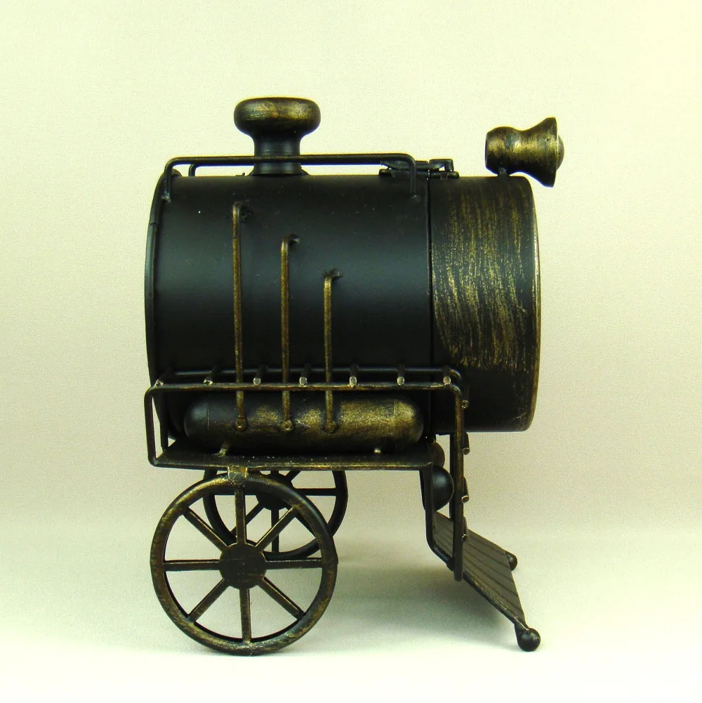 Vintage Metal Train Model Table Clock Antique Iron Locomotive Timepiece Handicraft for Home Decor and Art Collection Vintage Metal Train Model Table Clock Antique Iron Locomotive Timepiece Handicraft for Home Decor and Art Collection
