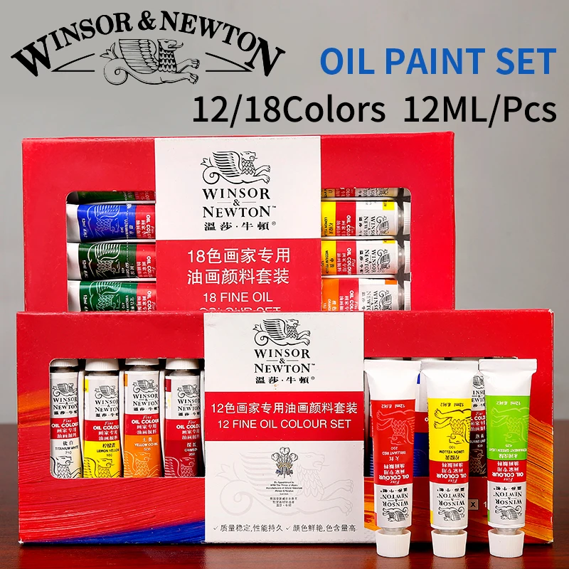 Winsor&Newton Professional 12/18Colors Oil Paints Set High Quality Oil Pigment For Artist School Student Acuarelas Art Supplies