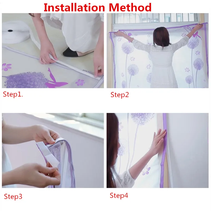 120*150 cm Thick Warm Zipper Curtain Winter Sealed Window Winter Windproof Bedroom Windshield Cold Insulation Film Translucent