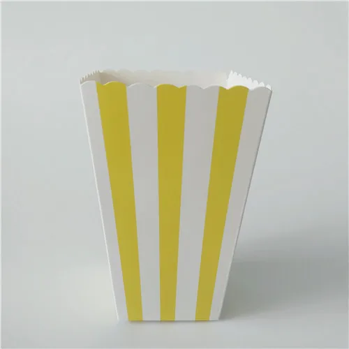 12 шт./лот желтый мини коробки для попкорна 5x7x11,5 см буфет пользу вечерние Бумага добычи сумки сладкий упаковка для закуски коробка - Цвет: Yellow Striped