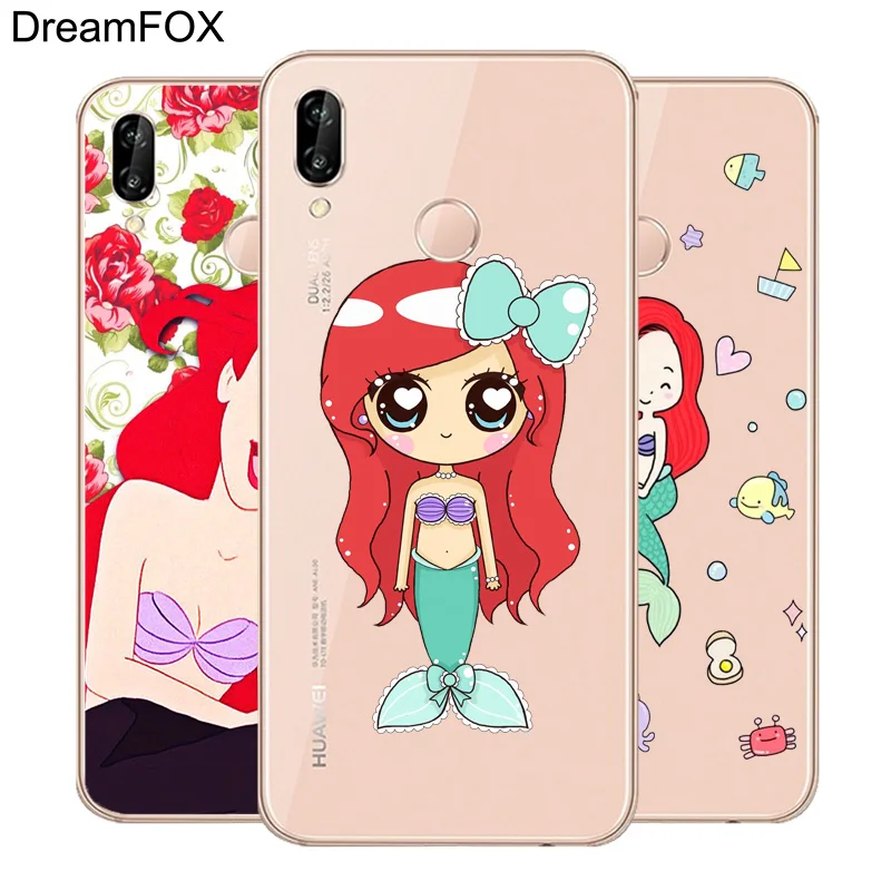 DREAMFOX M550 Принцесса Ариэль русалка Мягкий ТПУ силиконовый чехол для huawei Honor 6A 6C 7X9 10