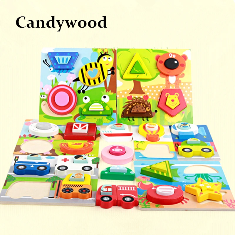 

Kids Colorful Farm Animal Transportation 3D Puzzle Wood Early educational Toys Jigsaw Puzzle