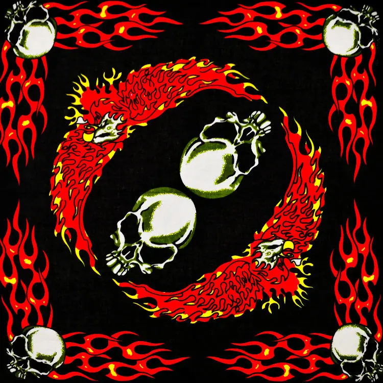 man scarf Fashion Hip Hop 100% Cotton Skull Bandana Square Scarf Kerchief Black Paisley Bicycle Headband Printed For Women/Men/Boys/Girls mens grey scarf