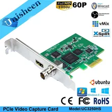 Карта видеозахвата PCIe 60FPS HDMI SDI видеозаписывающая карта игра потоковая прямая трансляция 1080 P VMix Wirecast OBS Xsplit