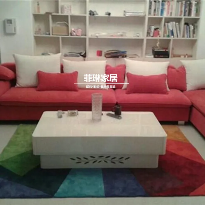Простой Европейский современный разноцветный модный ковер журнальный столик для гостиной одеяло акриловый ковер для дома