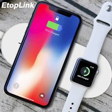 EtopLink Wireless Charger Pad Fast Charging For iPhone X 8 8plus For iWatch 3 2 QI Charger For Sumsang S6 S7edge S8 S8P AirPower