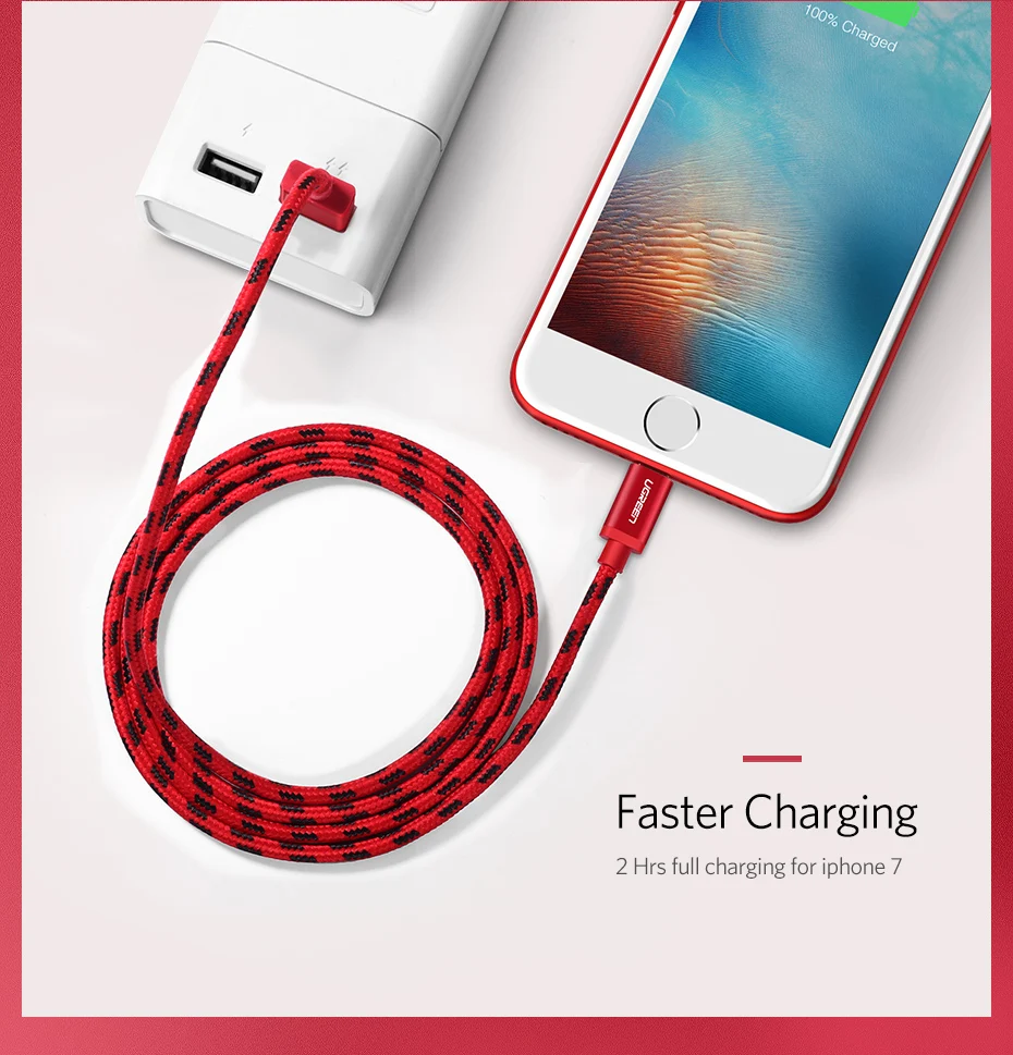 Ugreen для iPhone кабель Lightning-USB кабель для iPhone 8 11 Pro X XR Быстрая зарядка кабель для мобильного телефона USB зарядное устройство Шнур