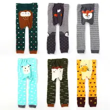 Осенне-зимние штаны для малышей длинные брюки Детские эластичные хлопковые леггинсы с рисунком одежда для малышей с героями мультфильмов детские колготки