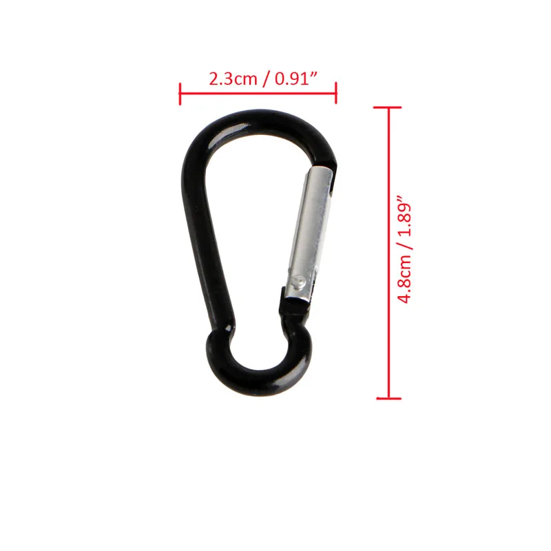 10Pcsset Aluminum Spring D Carabiner Snap Hook (2)