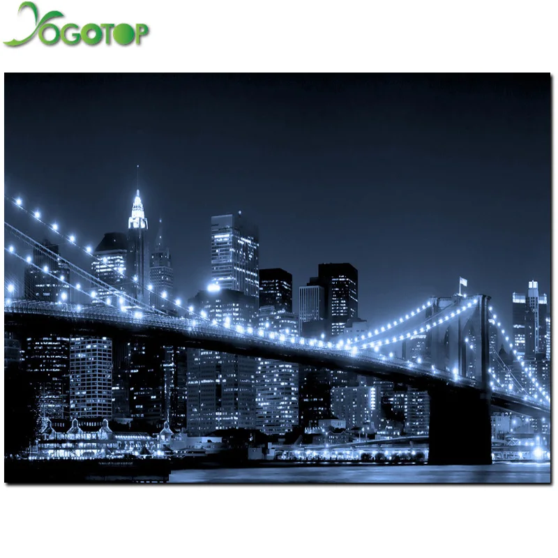 

New style 3D diy diamond painting cross, needlework square full of the picture,handwork diamond cross stitch Night city AZ328