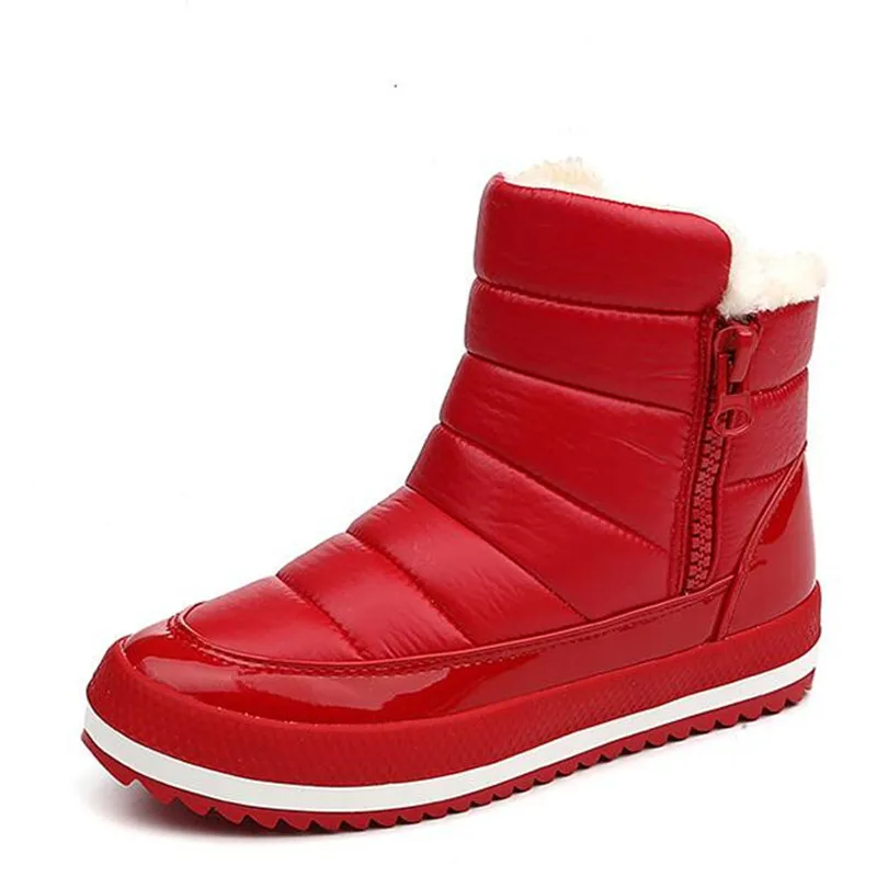 Г., зимние ботинки женские водонепроницаемые ботильоны на плоской подошве, botas Mujer, обувь Женские повседневные ботильоны - Цвет: red