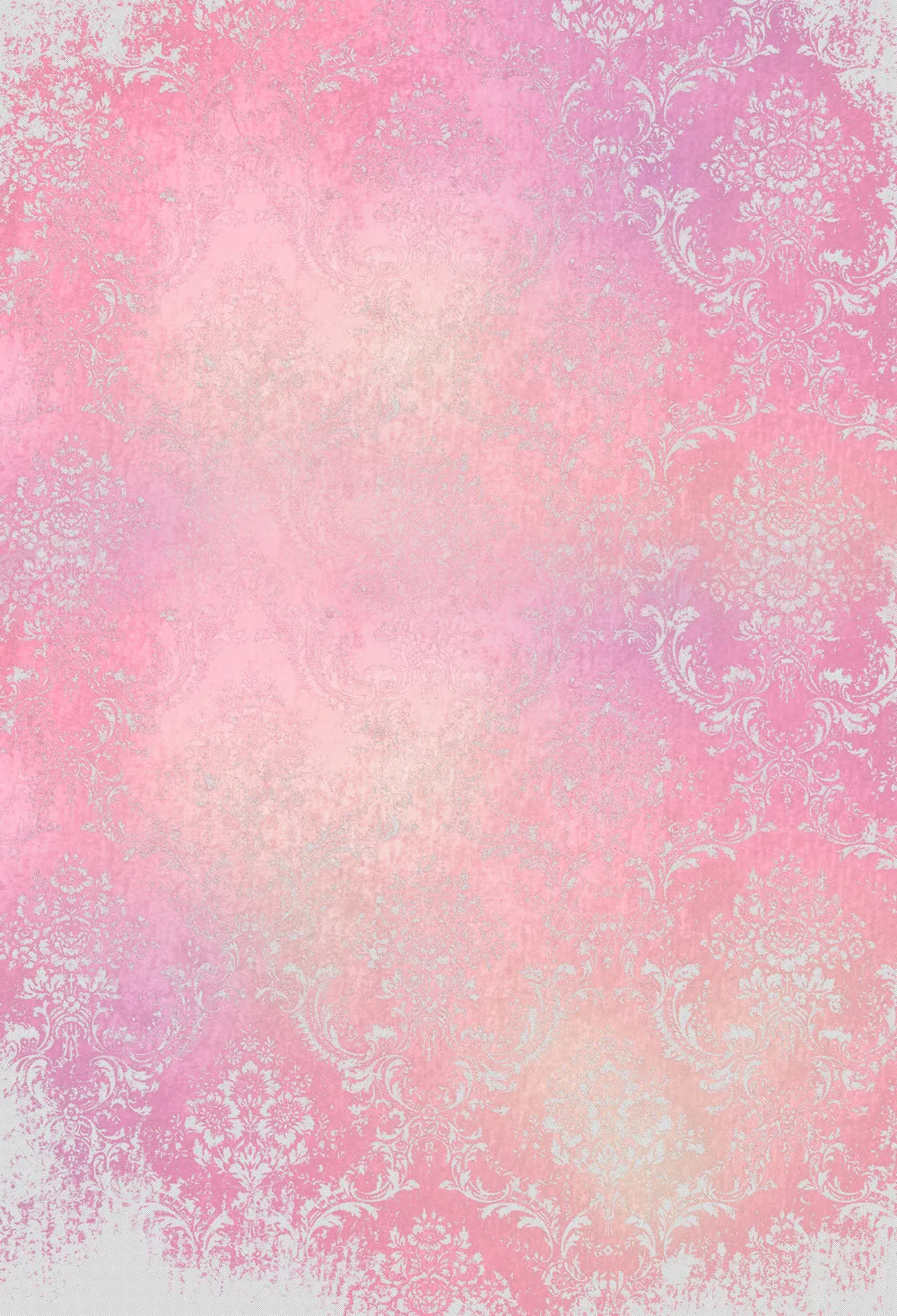 Damask Pattern Backdrop Art fabric Background Pink and White Damask