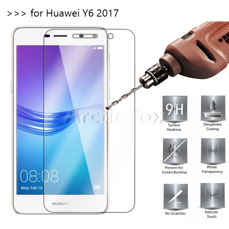 5 PCS/Lot Tempered Glass for Huawei Y6 2017 Screen Protector Protective Film | Мобильные телефоны и аксессуары
