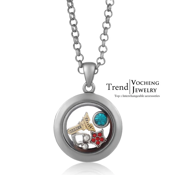 Simple Glass Globe Locket Necklace Floating Charms Locket