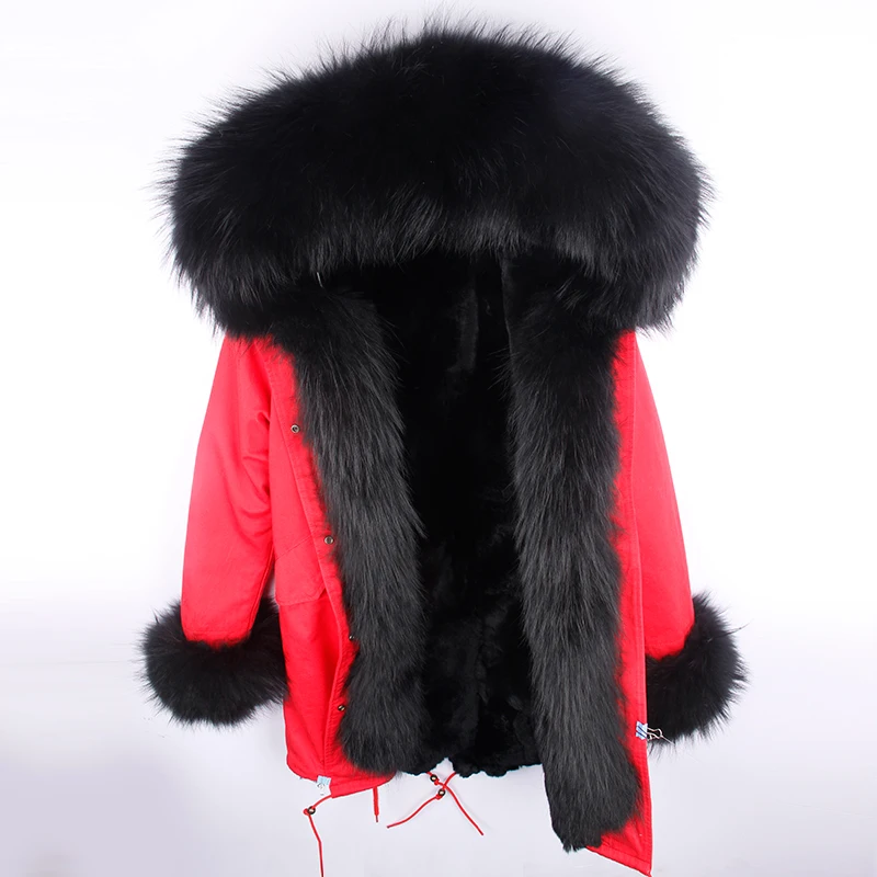 Lassie Женская зимняя высокая мода большой натуральный Лисий мех с капюшоном манжеты Длинные куртки женские натуральный кроличий мех толстые теплые пальто парки - Цвет: C10