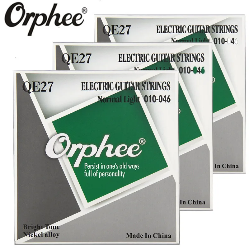 Orphee qe27 010-046 Электрогитары струны шестиугольная Никель сплав Экстра Super Light яркий тон Гитары Запчасти аксессуары 3 комплекта