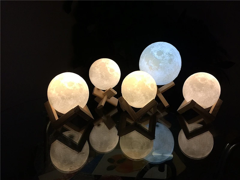 7 видов цветов Луна лампы светодиодный ночник Перезаряжаемые 3D принт лунный свет настольная лампа для детей подарок Спальня Home Decor