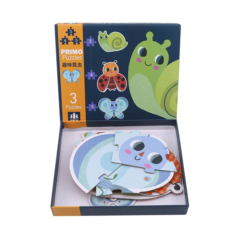 Детские картонные Пазлы игрушки 3D головоломка образовательные игрушки мультфильм Животные развитие интеллекта головоломка детский подарок