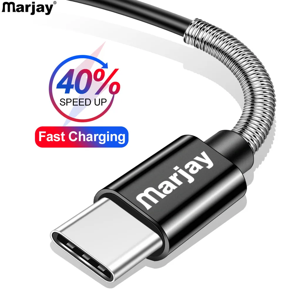 

Marjay Type C Spring Cable for Samsung S10 Note9 Fast Charging Charger USB-C Cable for Huawei P20 lite Wire Data Cord for Xiaomi