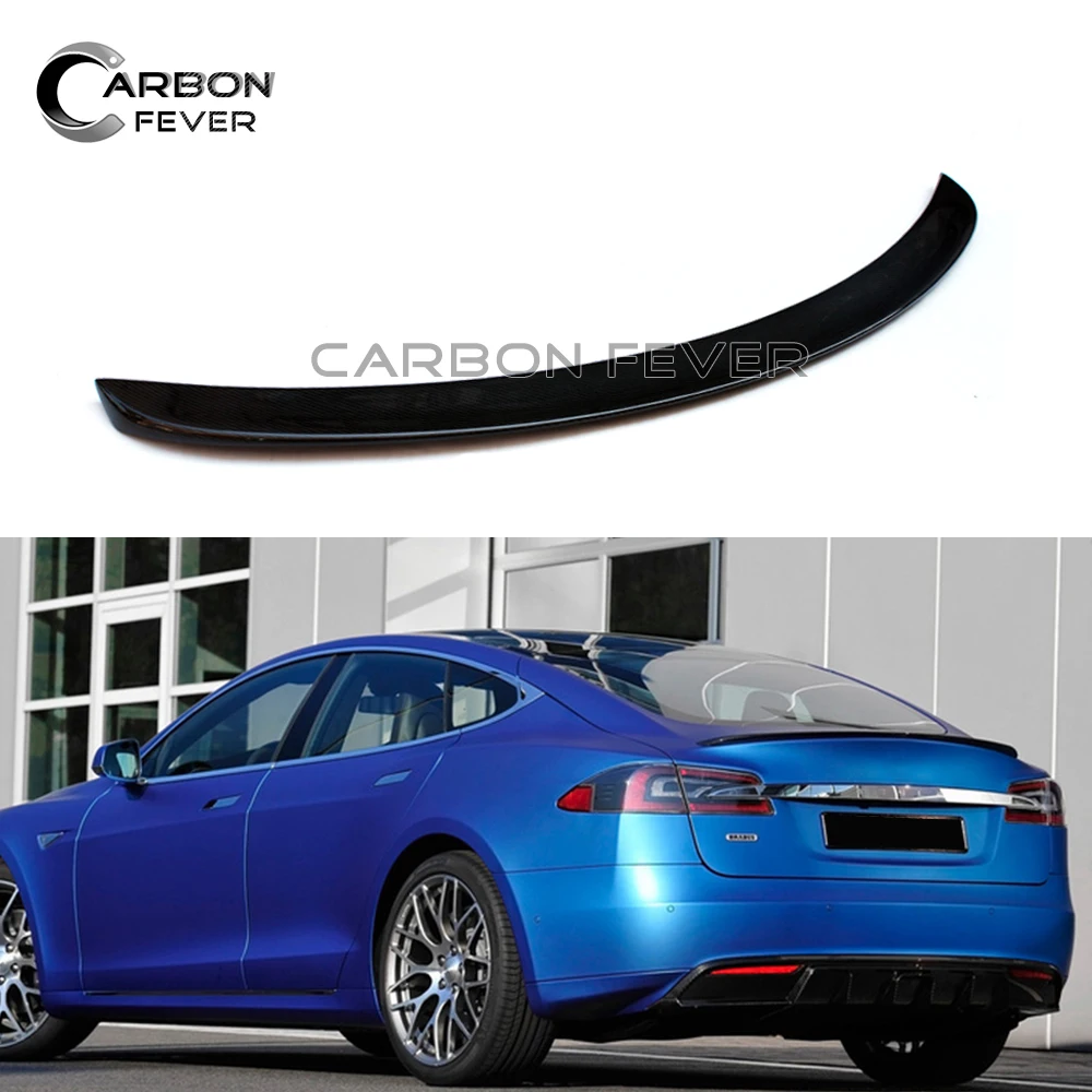 For Tesla Model S Carbon Fiber Spoiler Rear Trunk Wing 5 door Liftback ...