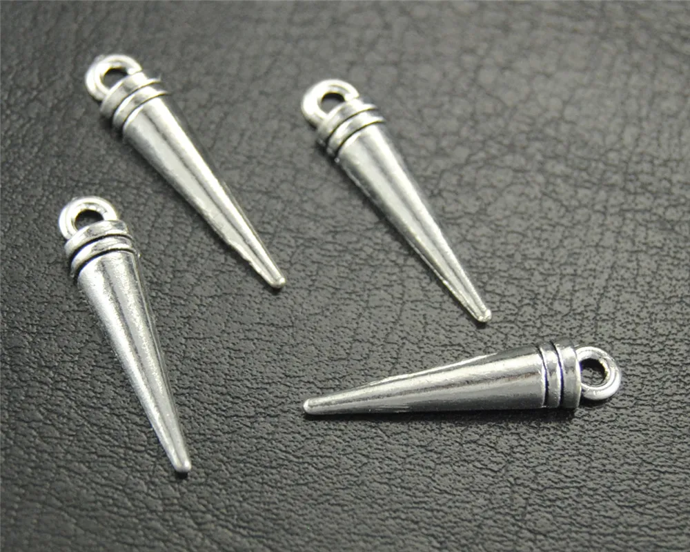 100 шт антикварные серебряные шипы Подвески DIY ожерелье браслет фурнитура 21x5 мм A1807