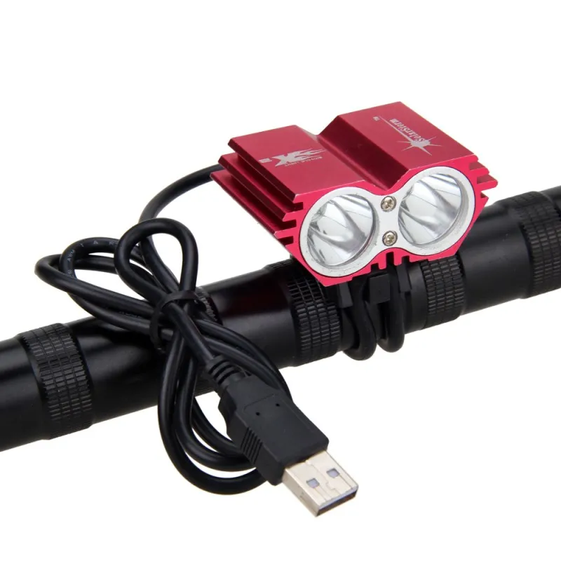 Flash Deal 5V USB Charging 8000 Lumens  T6 LED Bike Light 4 Modes Headlight Night Safe Cycling Lamp+ 4x18650 Battery Pack+Charger 9