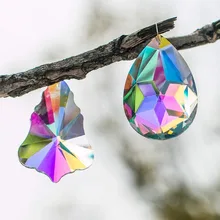 H& D красочная хрустальная люстра кристаллы подвесной светильник призмы Защита от солнца 76 мм, набор из 2