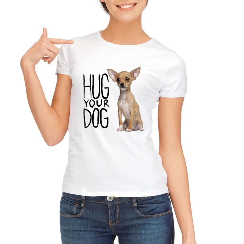 2019 Fashion Chihuahua Printed Women T-Shirt Short Sleeve Casual T Shirts Newest Lady Funny Tee