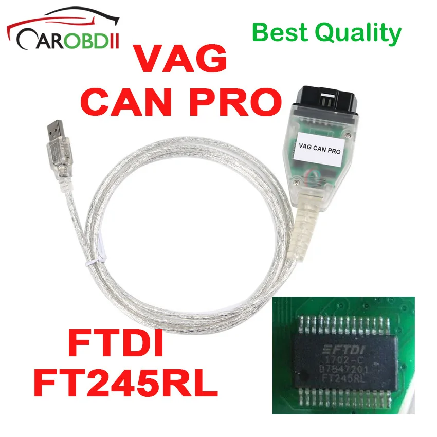 

Promotion VAG CAN PRO V5.5.1 With FTDI FT245RL CAN BUS+UDS+K-line OBD OBD2 Diagnostic Cable Support for VAG PRO