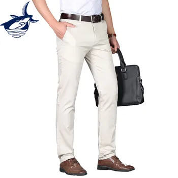 

New Casual Pants Men Solid Regular Cotton Straight Business Pants High Quality Suit pantalon hombre Cargo Pants trousers men