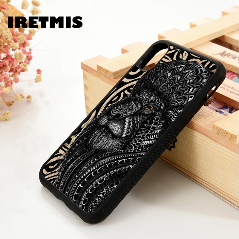 Iretmis 5 5S SE 6 6S мягкий чехол для телефона iPhone 7 8 plus X Xs 11 Pro Max XR голова льва в ацтекском