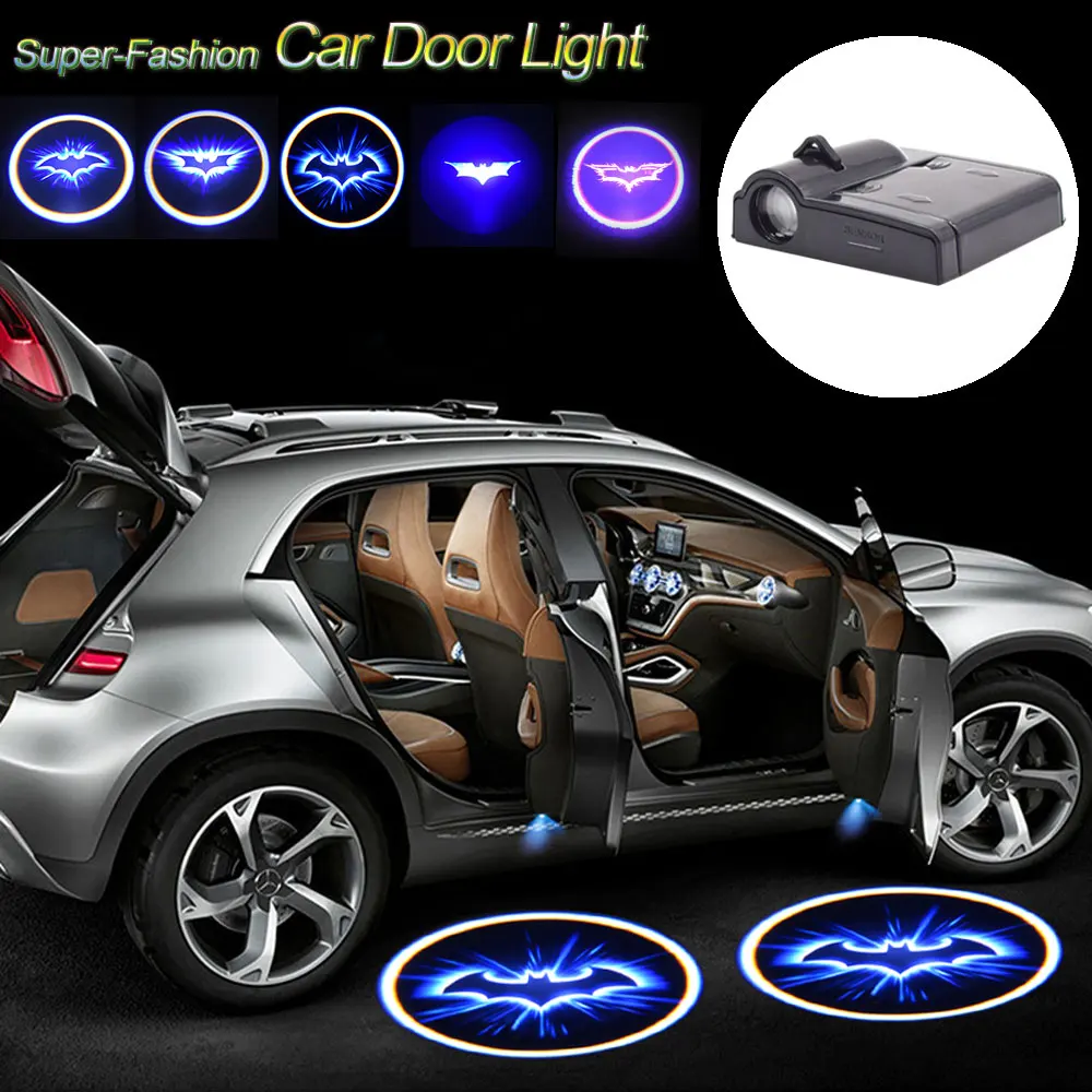 Супер крутая Бэтмен Логотип беспроводная автомобильная лампа на дверь декоративный приветственный светильник мини лазерный проектор лампа Автомобильный Автомобиль-Стайлинг светильник s