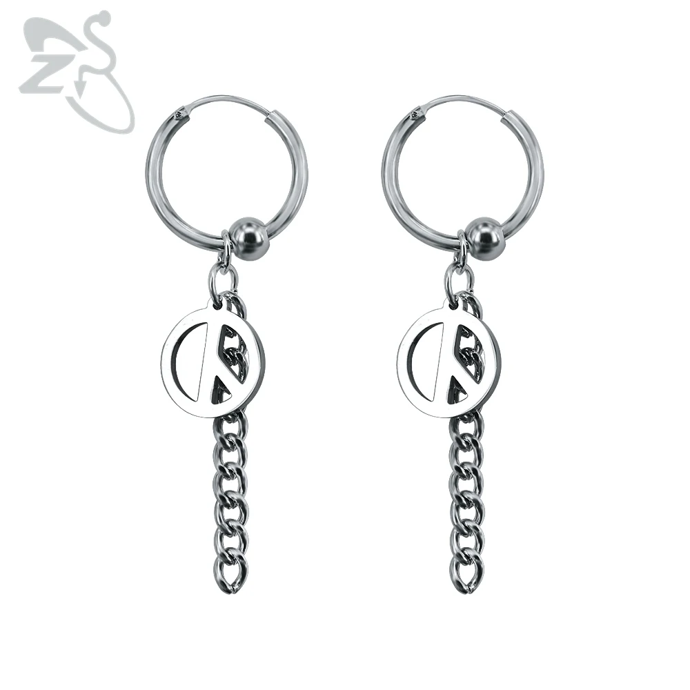 

Anti-war GD Punk Rock Earrings for Men Women Tassels Hoop Chain G-Dragon Earrings Kpop Korean Tassel Earring for Man Jewelry