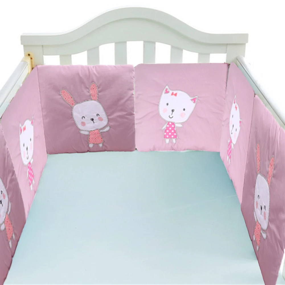 Circunferência do Bebê Berço de Algodão Almofada do Assento de Algodão Animal dos Desenhos Animados do Bebê Bumper Cama Estrela Bordado Anti-colisão 6 Pçs - Set 5 Amortecedores