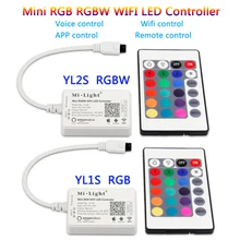 

mi light Mini RGB RGBW WiFi LED Strip Controller DC12V-24V 24 keys IR Remote Amazon Alexa Voice smartphone APP Remotely Control