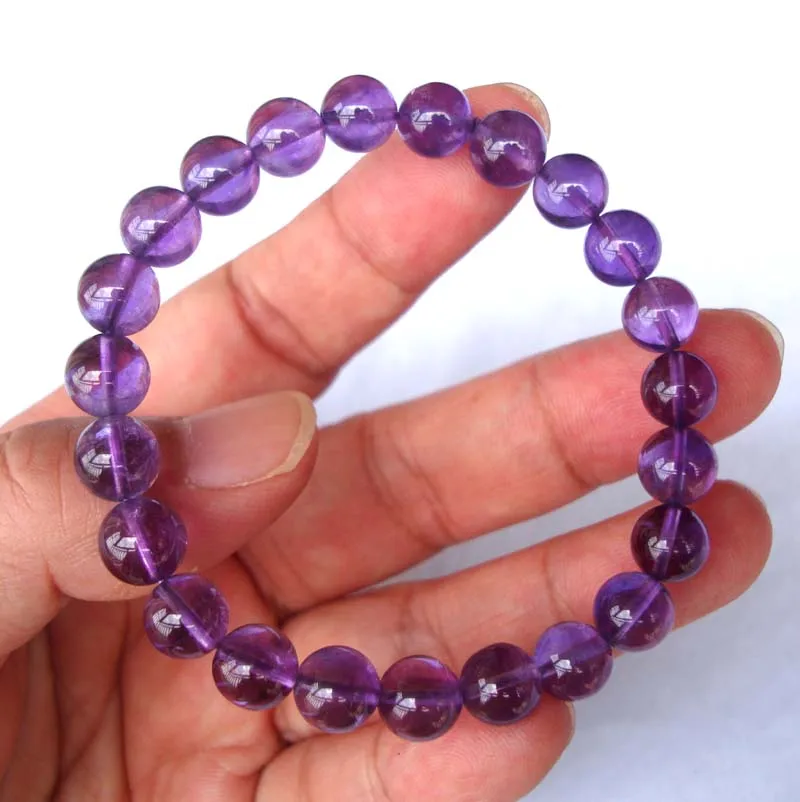 

Free Shipping Natural Amethyst Round 8mm Beads Bracelet Women Jewelry Accessories Weddings Parties Birthday Gift