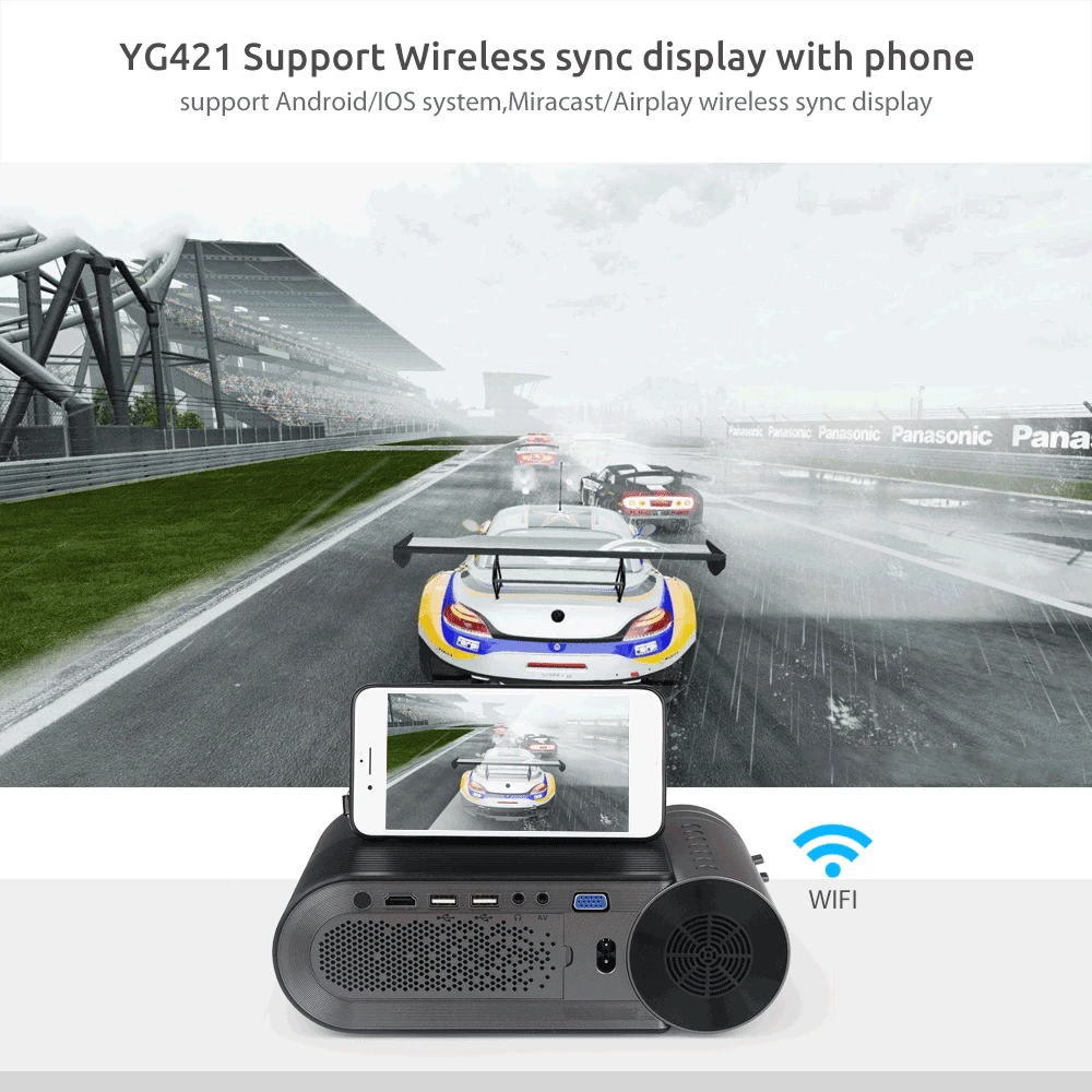 AAO YG420 Мини LED 720P проектор естественное разрешение 1280x720 портативный WiFi Multi Screen для