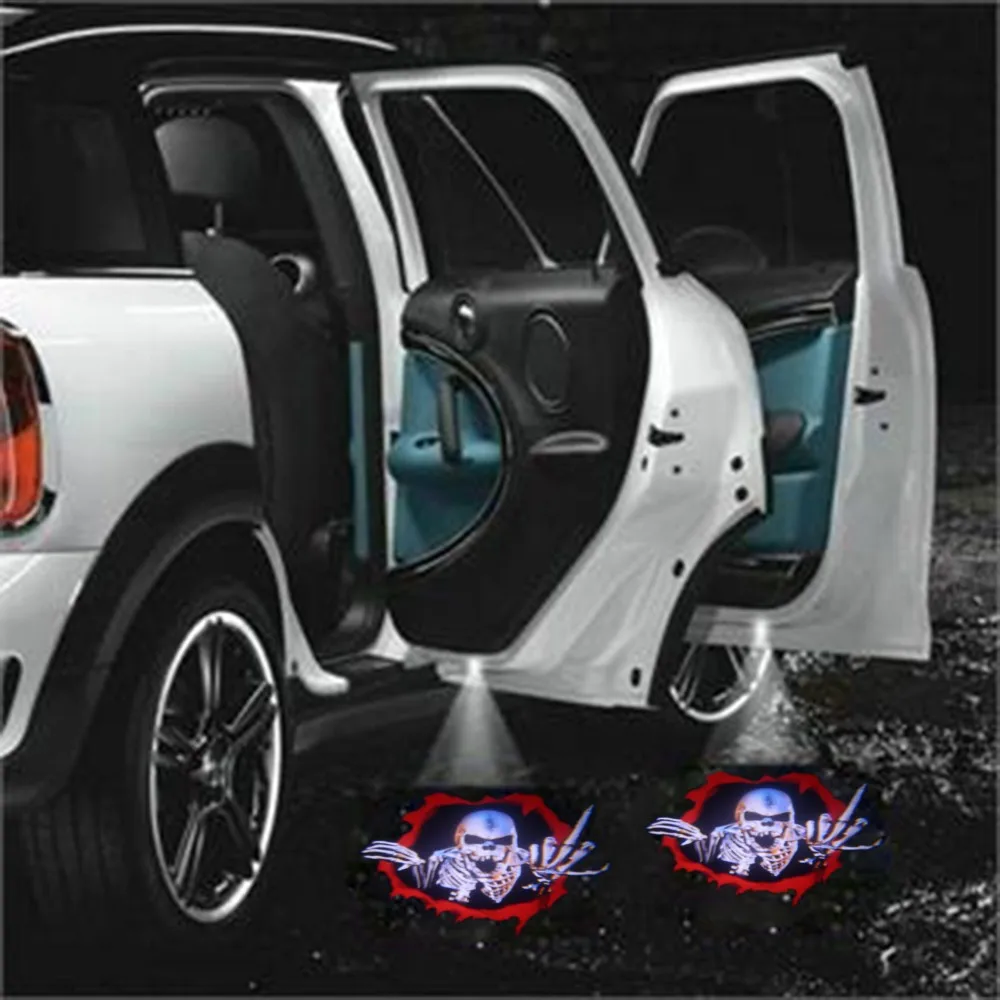 

2PCS LED Car Door Welcome Light Laser Projector Logo Skull Shadow Light Car-styling Car Interior Decoration Light for Most Cars