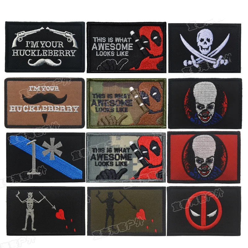 

Camouflage pattern This is What Awesome Looks Like Deadpool Parody 2x3 Military Morale Patch badge