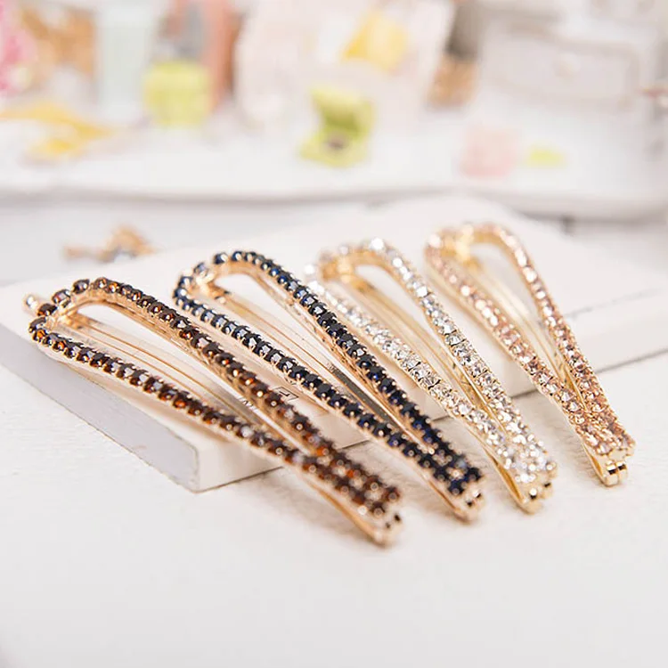 

1PC Headwear Barrettes Gift Fashion Women Ladies Girls U-Shaped Crystal Rhinestone Hairpin Hair Clip Headdress