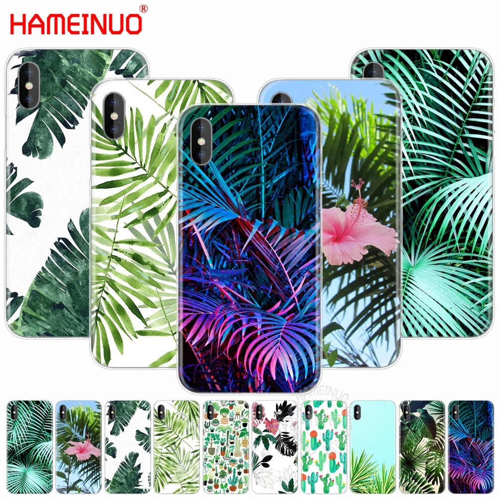 Hameinuo Green Leaves Plants Custodia Estiva Per Cellulare Per Iphone X 8 7 6 4 4S 5 5S Se 5C 6S Plus