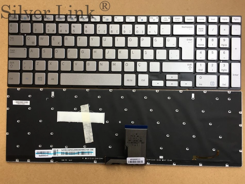New TR Turkish Keyboard For Samsung 880Z5E 870Z5E 770Z5E 780Z5E 670Z5 670Z5E  backlit keyboard TR Layout -1