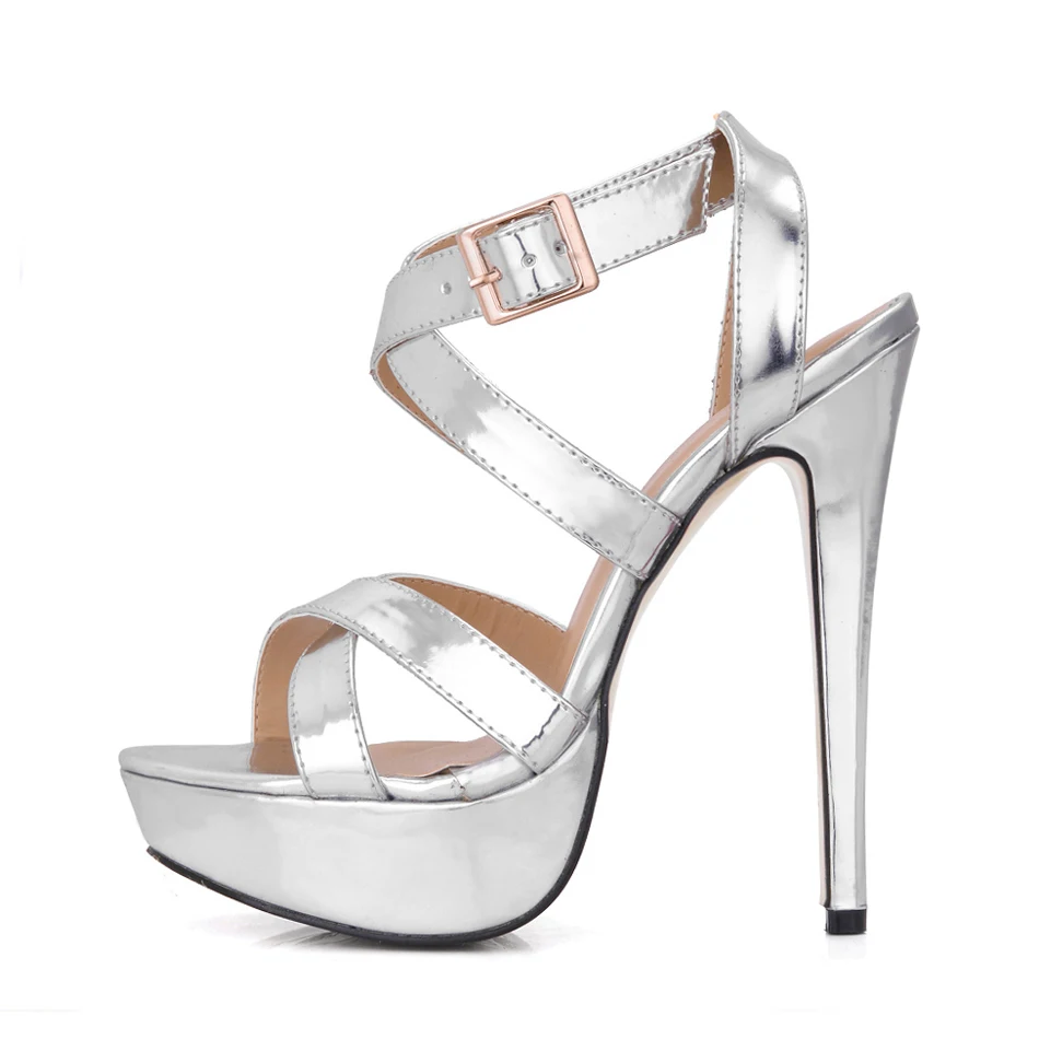 CHMILE CHAU/Серебристые пикантные вечерние туфли для свиданий; женские туфли на высоком каблуке-шпильке; женские босоножки на платформе с ремешком и пряжкой; zapatos mujer; 3463SL-A3
