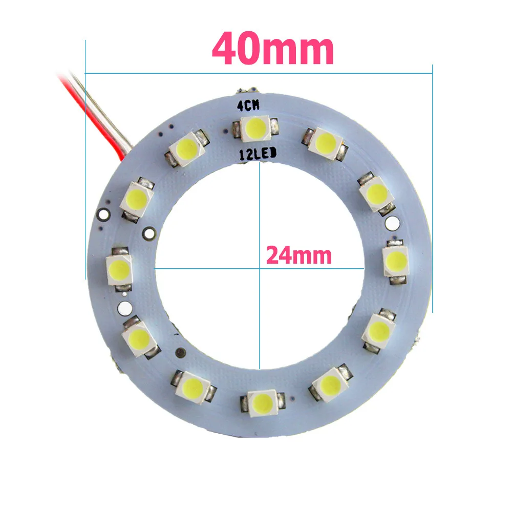 YM E Bright 2 пары (4 шт.) 40 мм Angel Eye 12SMD 1210 3528 Светодиодный Halo Кольца DC 12V DRL Лампа фара