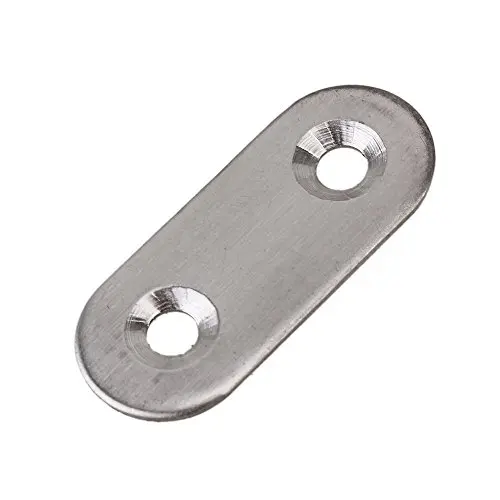 LQ Industrial 6PCS 3Inch 4 Holes Stainless Steel Flat Straigh Brace Brackets Mending Repair Plates Connectors with Screws