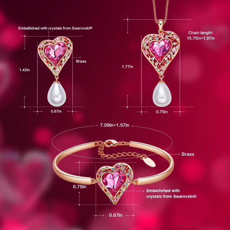 CDE женские золотые ювелирные наборы украшенные кристаллами от Swarovski ожерелье