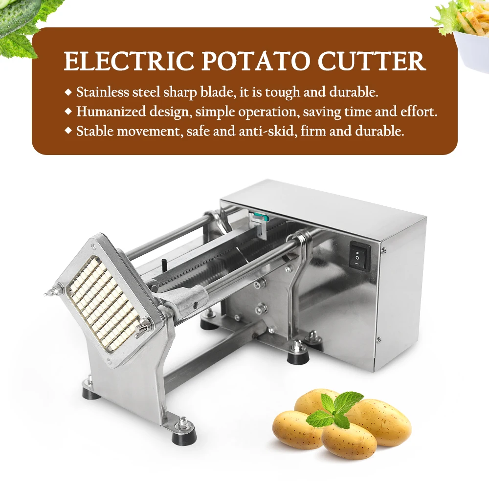 Electric Potato Chip Cutter, Stainless Steel Duty French Fry Cutter Machine  With 7/10/14mm For Kitchen For Commercial - AliExpress