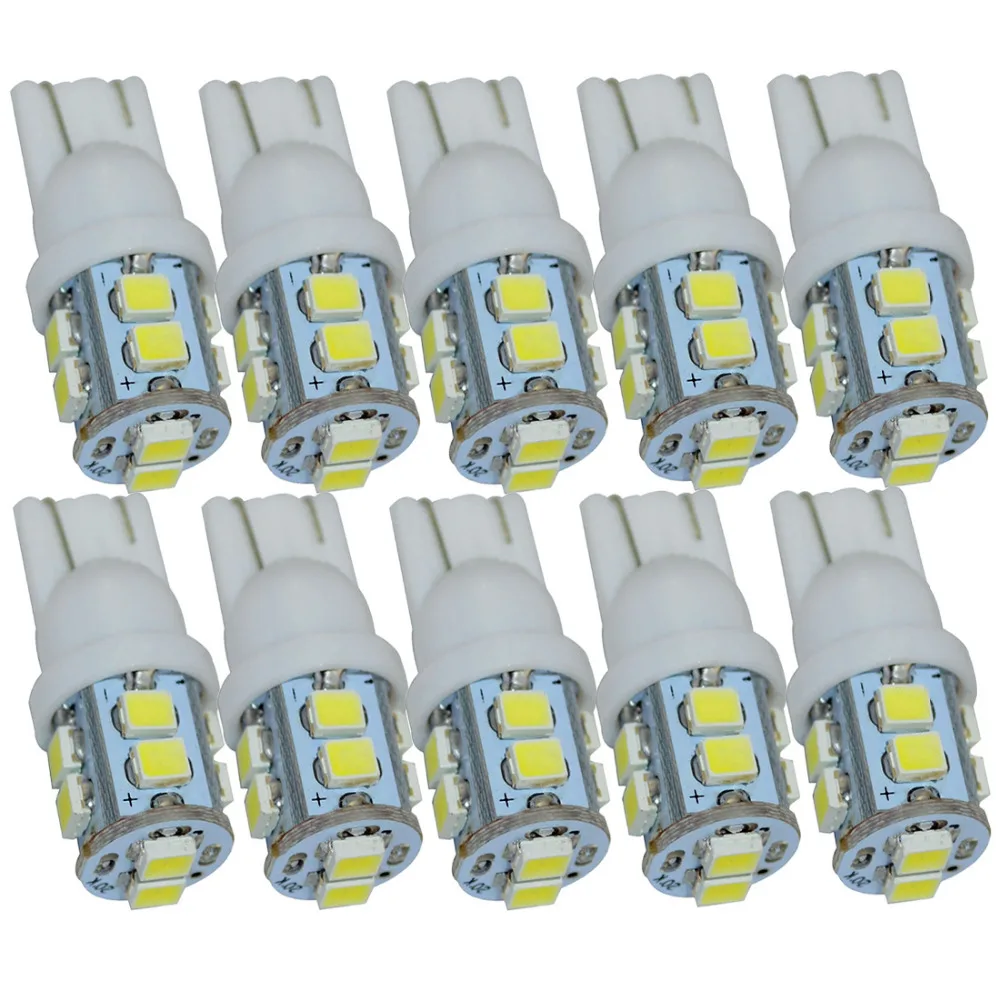 10 шт. T10 W5W 194 158 SMD 3528 белый автомобильный клиновидный боковой Задний стояночный